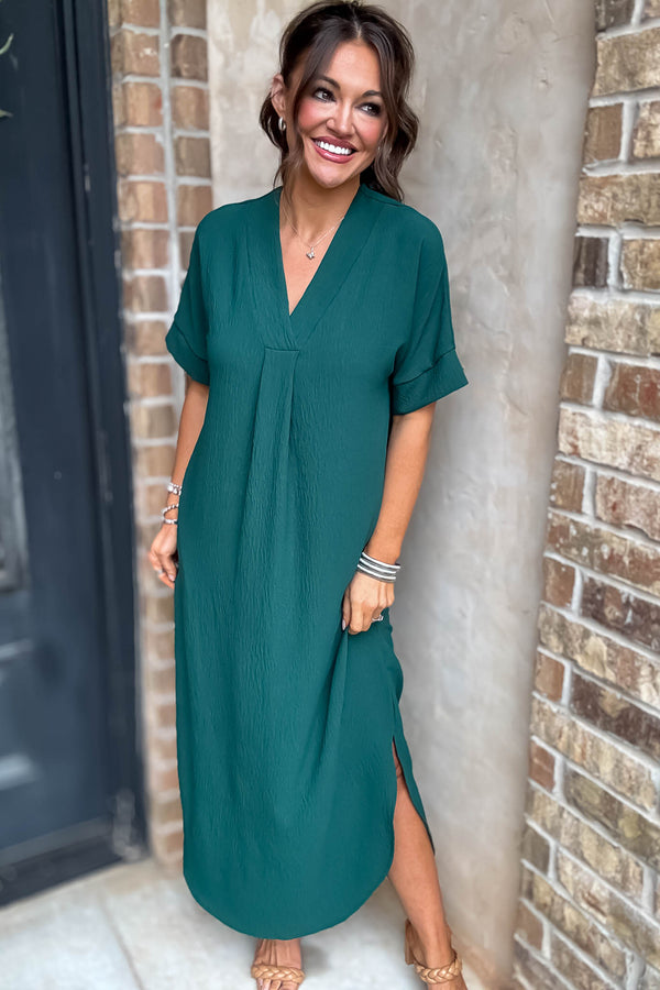 Between Now And Then Huntergreen Maxi Dress