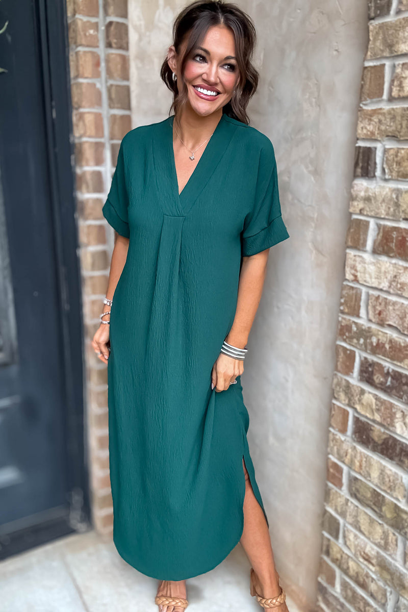 Between Now And Then Huntergreen Maxi Dress
