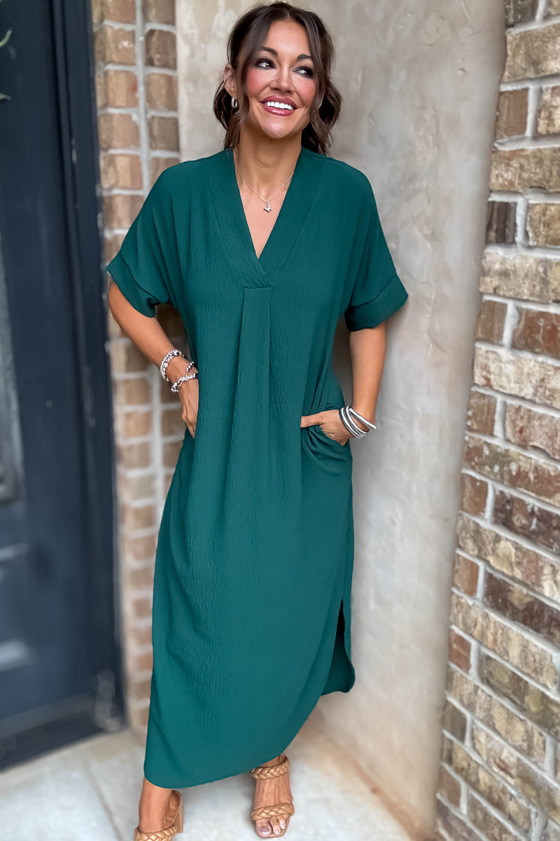 Between Now And Then Huntergreen Maxi Dress