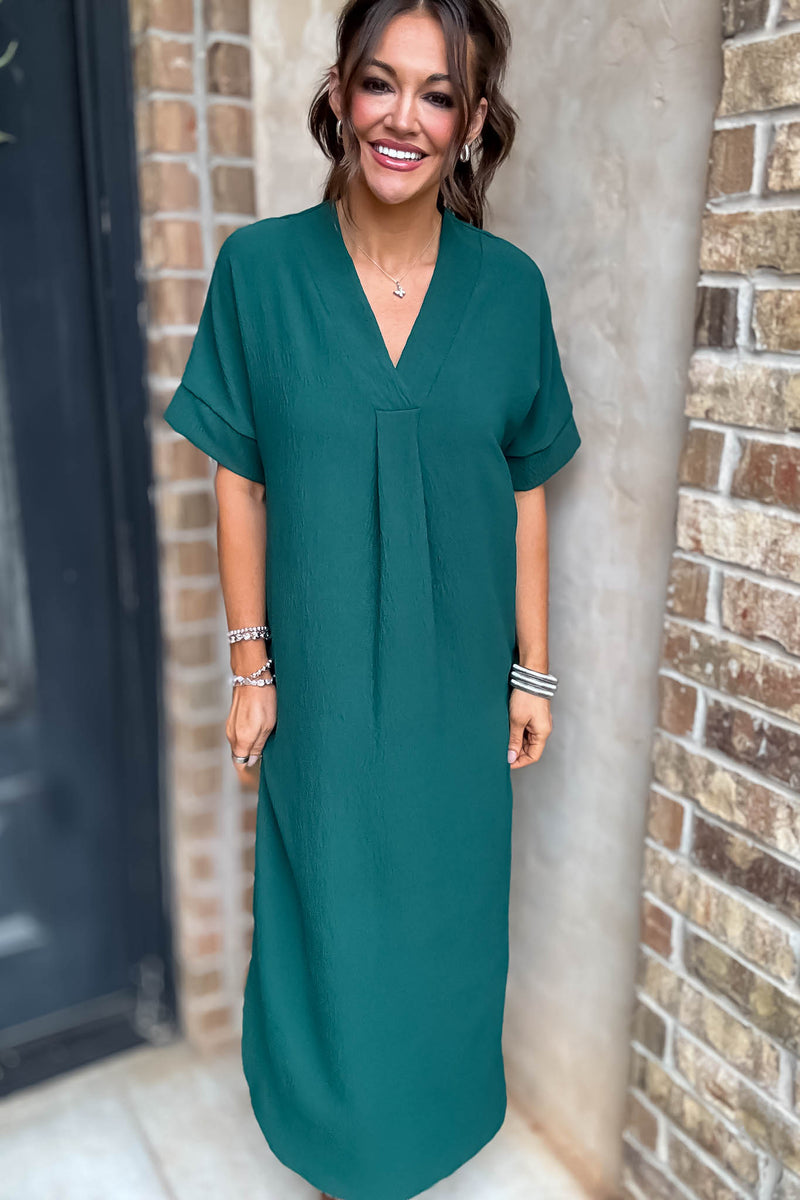 Between Now And Then Huntergreen Maxi Dress