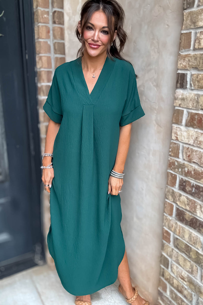 Between Now And Then Huntergreen Maxi Dress