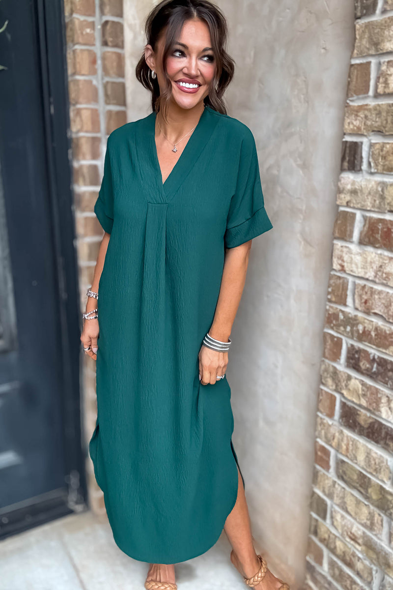 Between Now And Then Huntergreen Maxi Dress