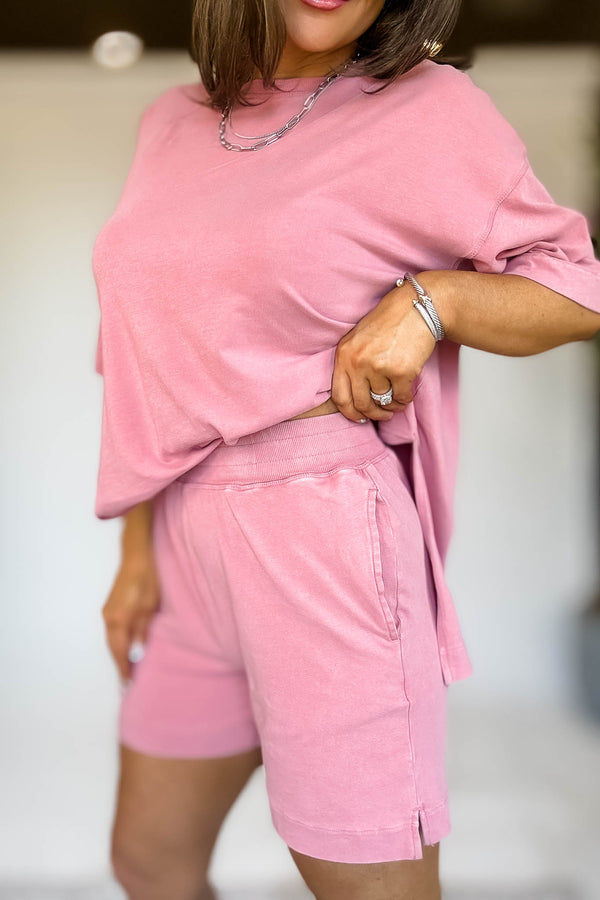 Coastal Drift Smokey Mauve Pima Cotton Shorts