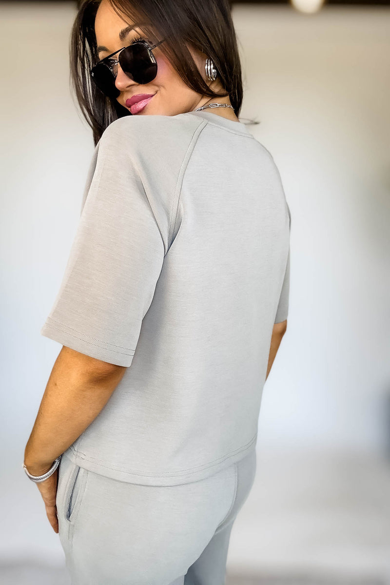 Laguna Soft Drape Raglan Warm Grey Tee