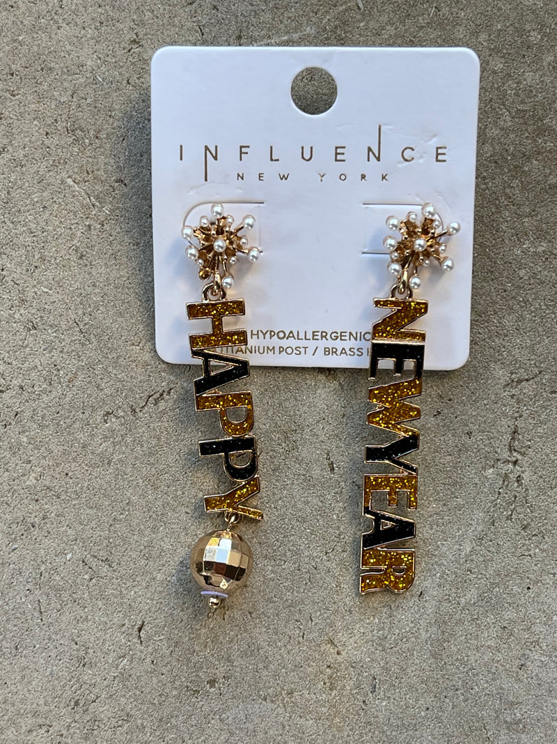 Happy New Year Earrings