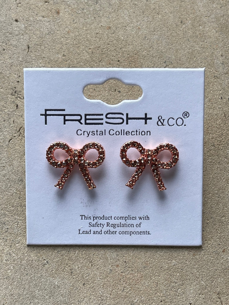 Bow Rose Gold  Earrings