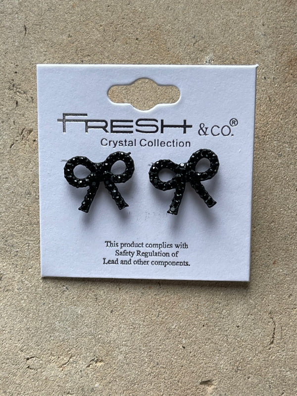 Bow Black Earrings