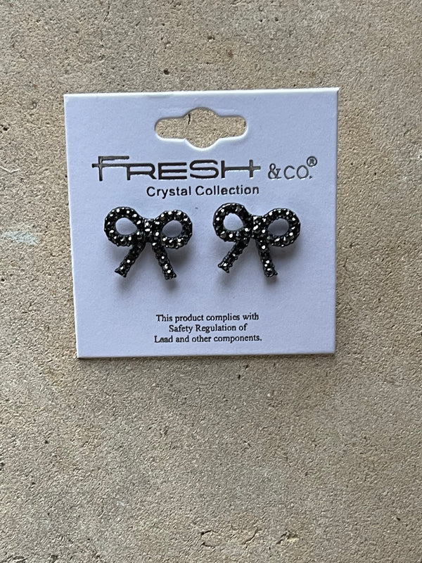 Bow Black Tourmaline Earrings