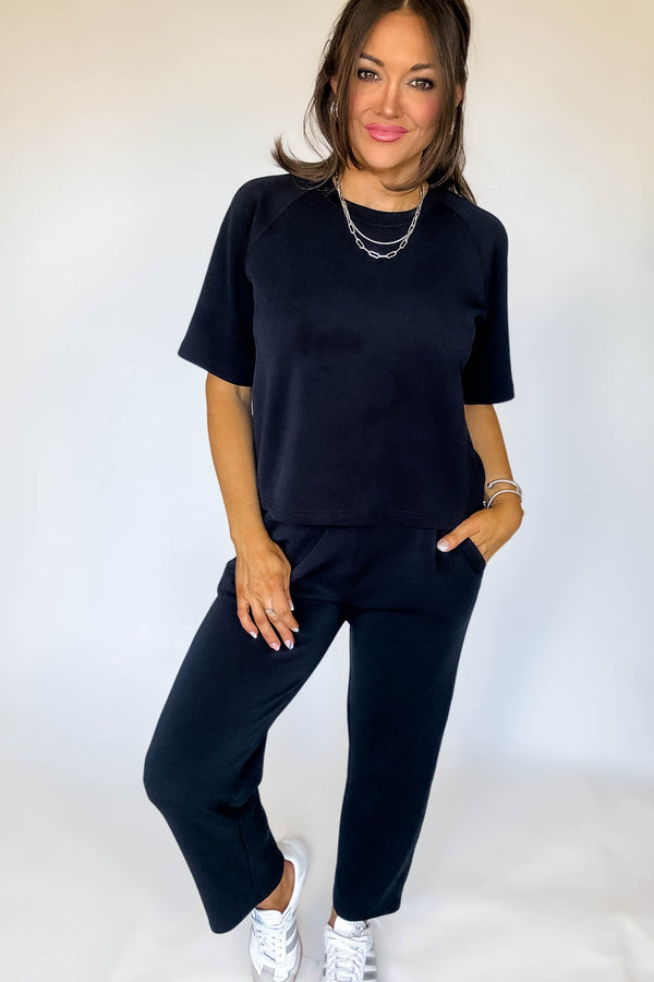 Laguna Soft Drape Raglan Black Tee