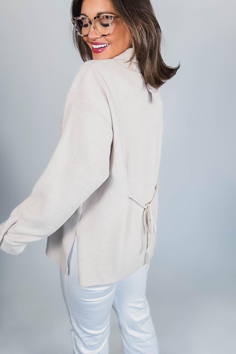 TAUPE RIBBED SHIRT