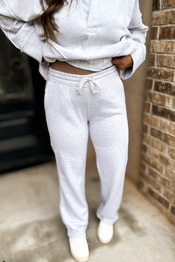 Classic Fit Grey High Rise Straight Leg Sweatpant