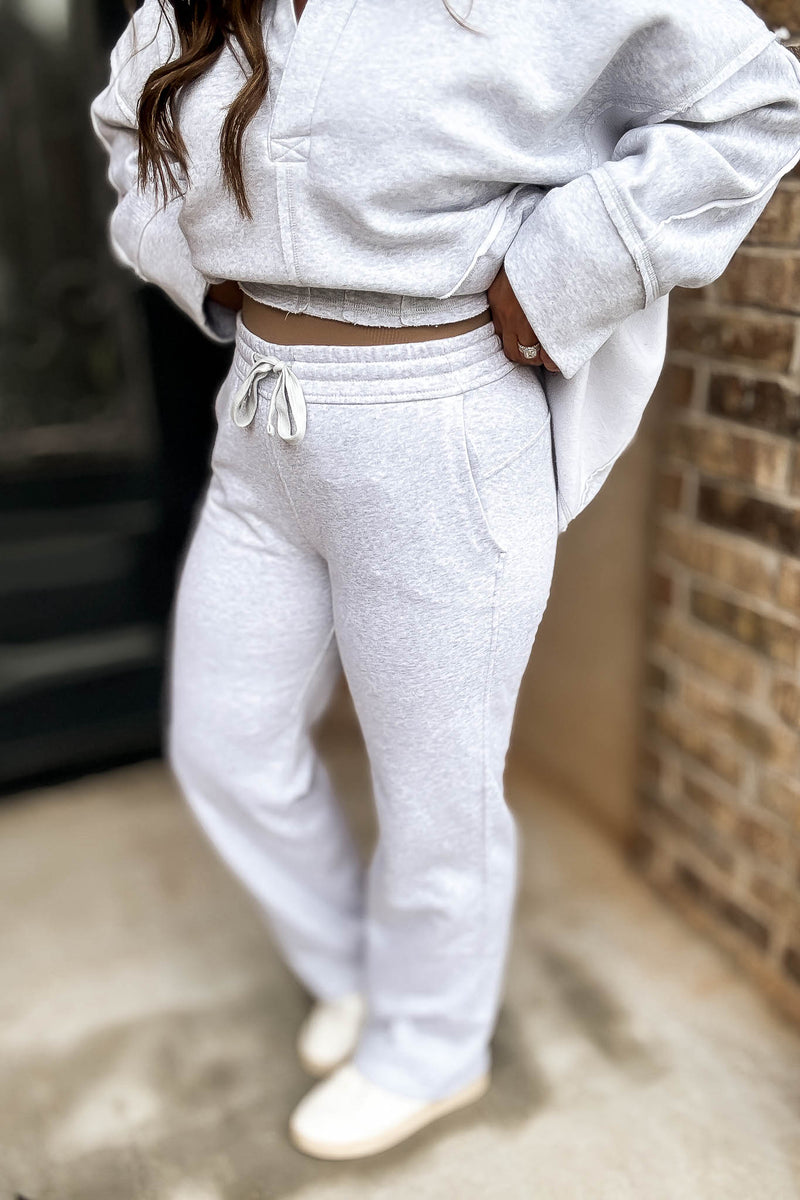 Classic Fit Grey High Rise Straight Leg Sweatpant