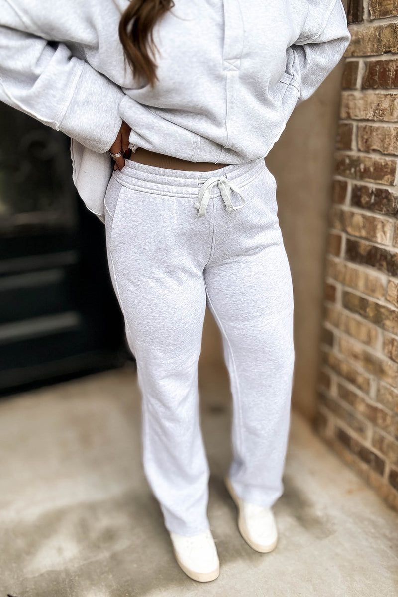Classic Fit Grey High Rise Straight Leg Sweatpant