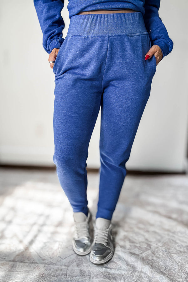 Burned Out Fleece Blue Joggers