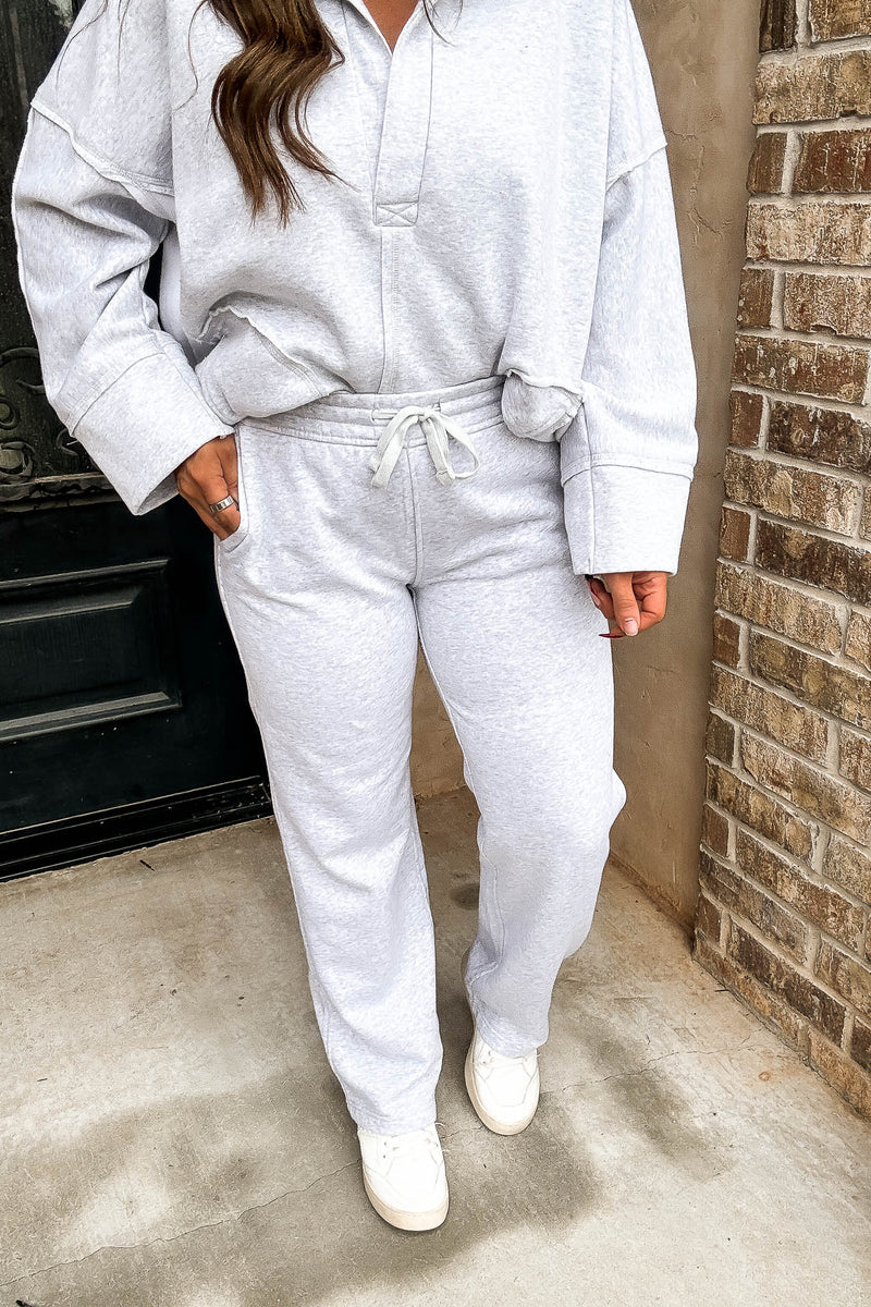 Classic Fit Grey High Rise Straight Leg Sweatpant