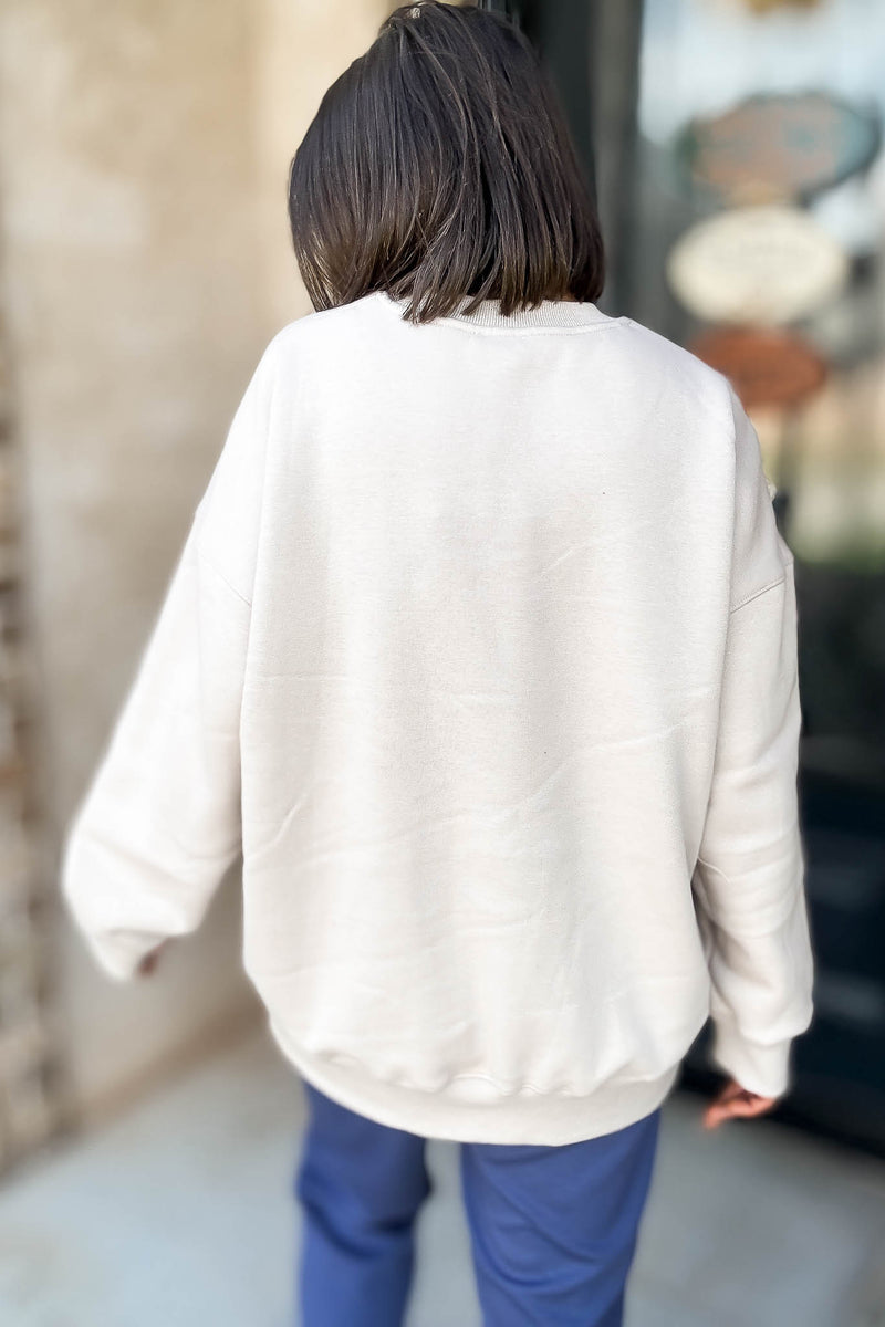 Le Lis Aspen Graphic Crew Neck Oversized Sweatshirt
