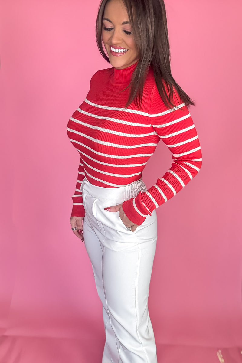 That Reminds Me Red Striped Sweater