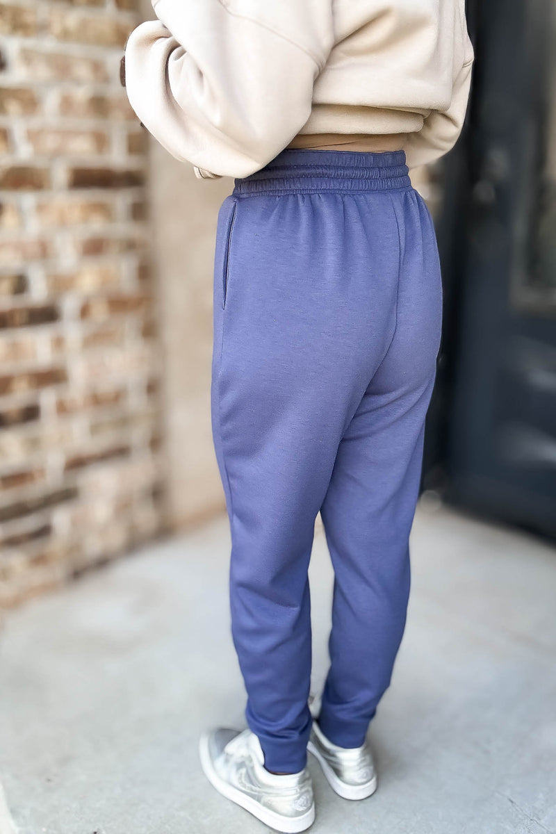 Super Soft Scuba Blue Indigo Sweatpants With Pockets