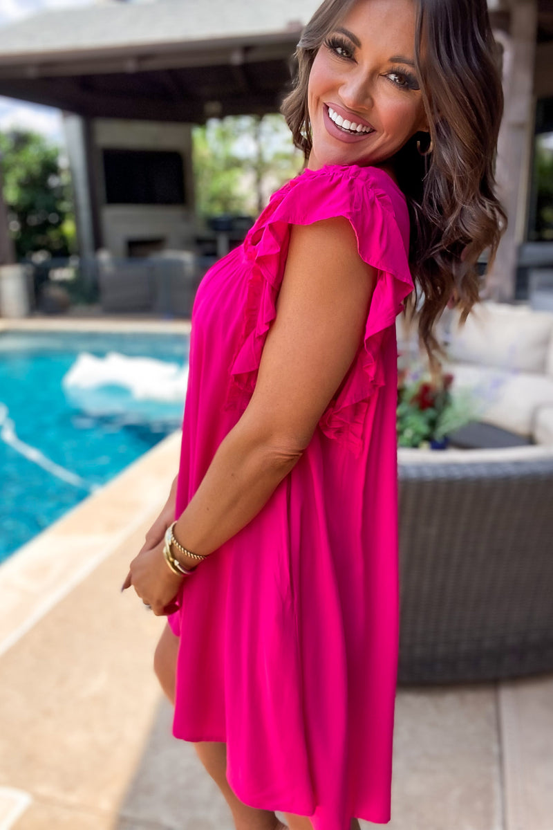Don't Look Back Hot Pink Dress