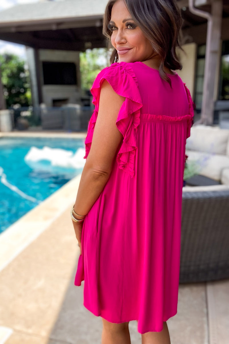 Don't Look Back Hot Pink Dress