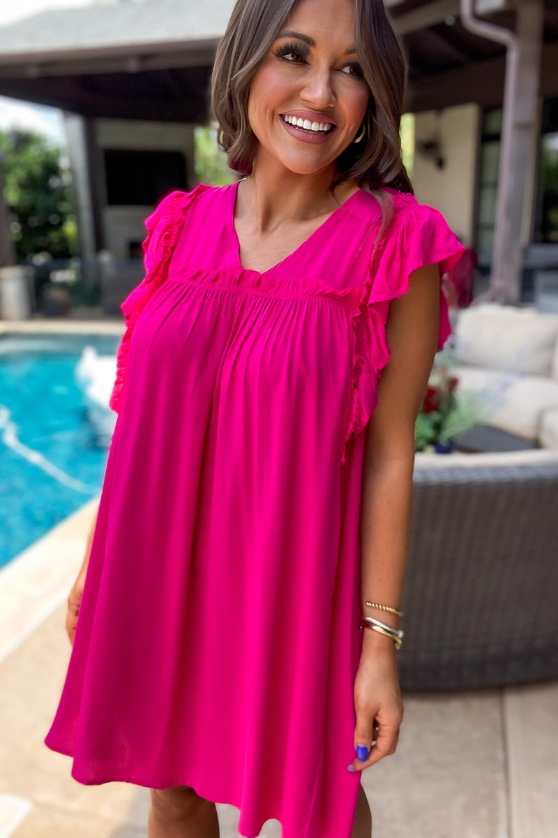 Don't Look Back Hot Pink Dress