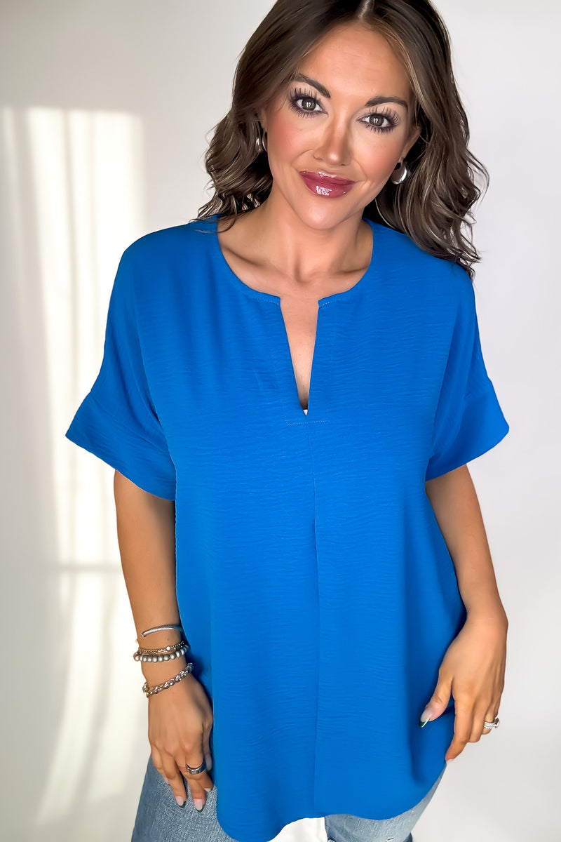 Chic And Polished Ocean Blue Top