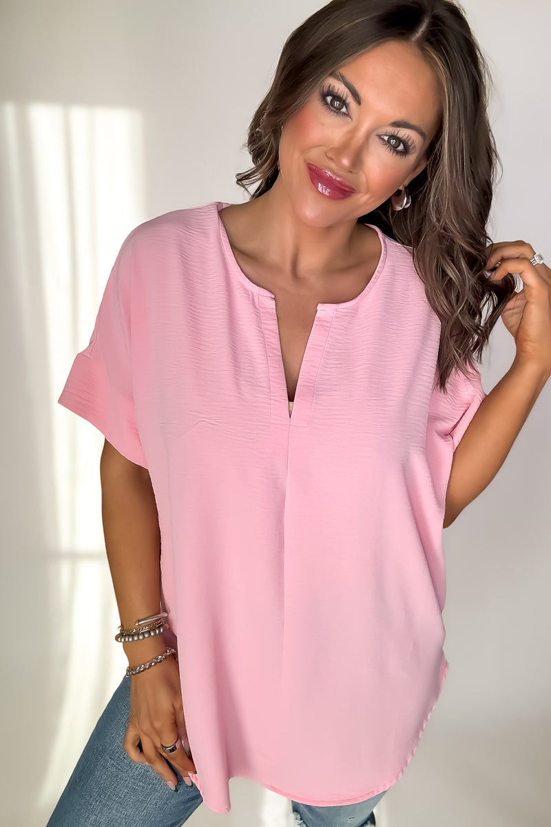 Chic And Polished Dark Pink Top