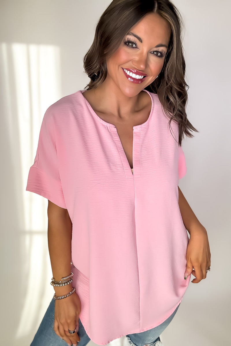 Chic And Polished Dark Pink Top