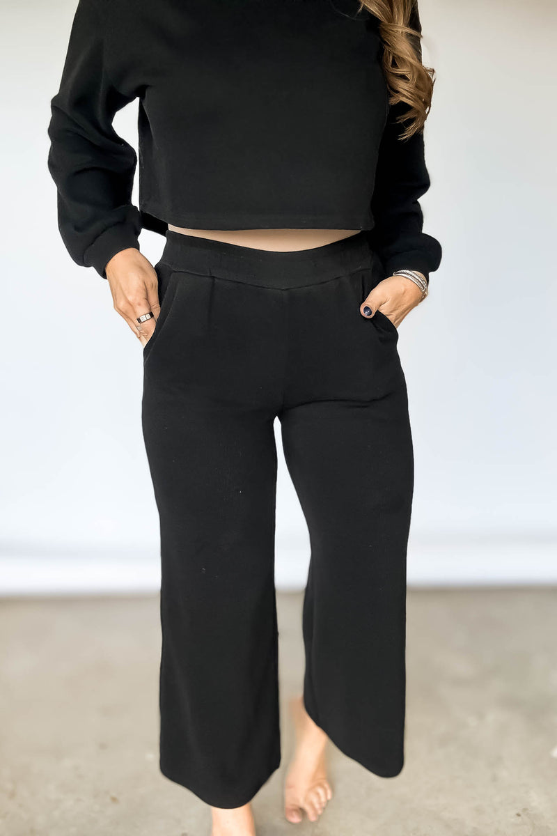 Relaxation Black Wide Leg Pants