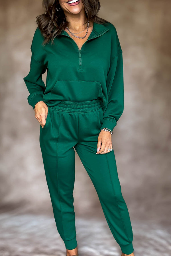 Easy Does It Dark Green Scuba Jogger Pants