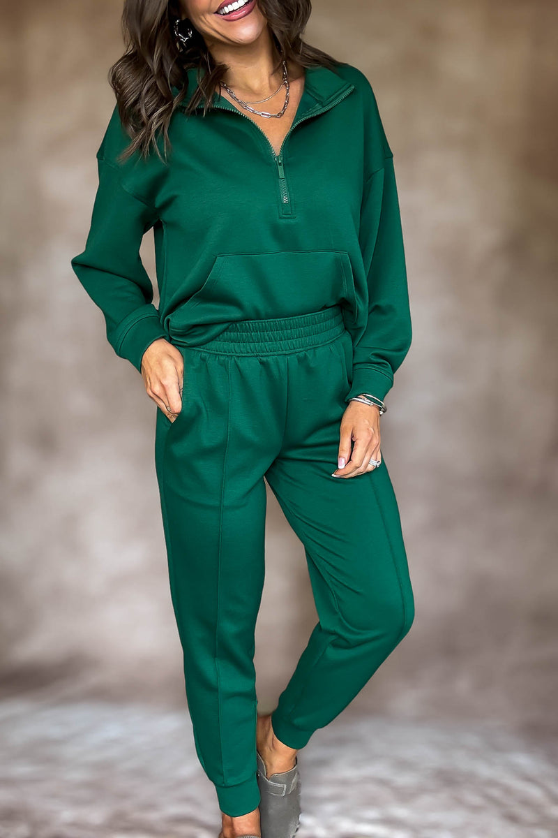 Easy Does It Dark Green Scuba Jogger Pants