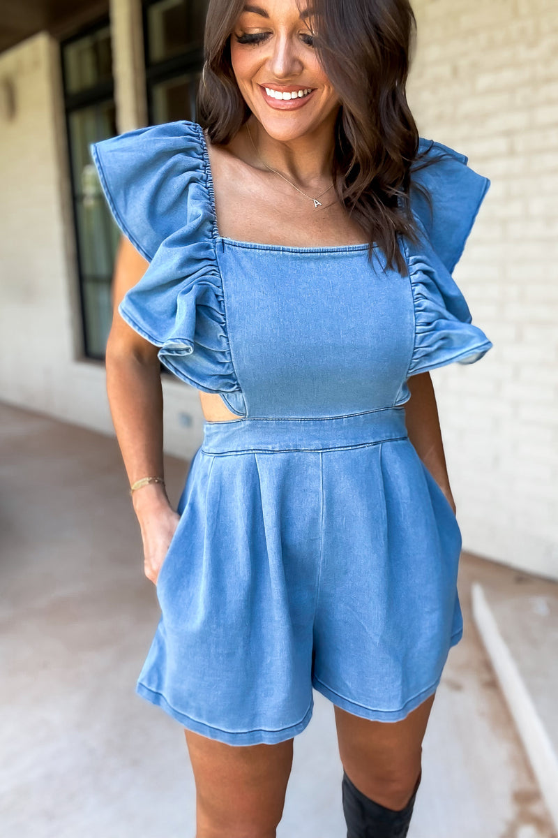 Beautiful People Blue Denim Romper