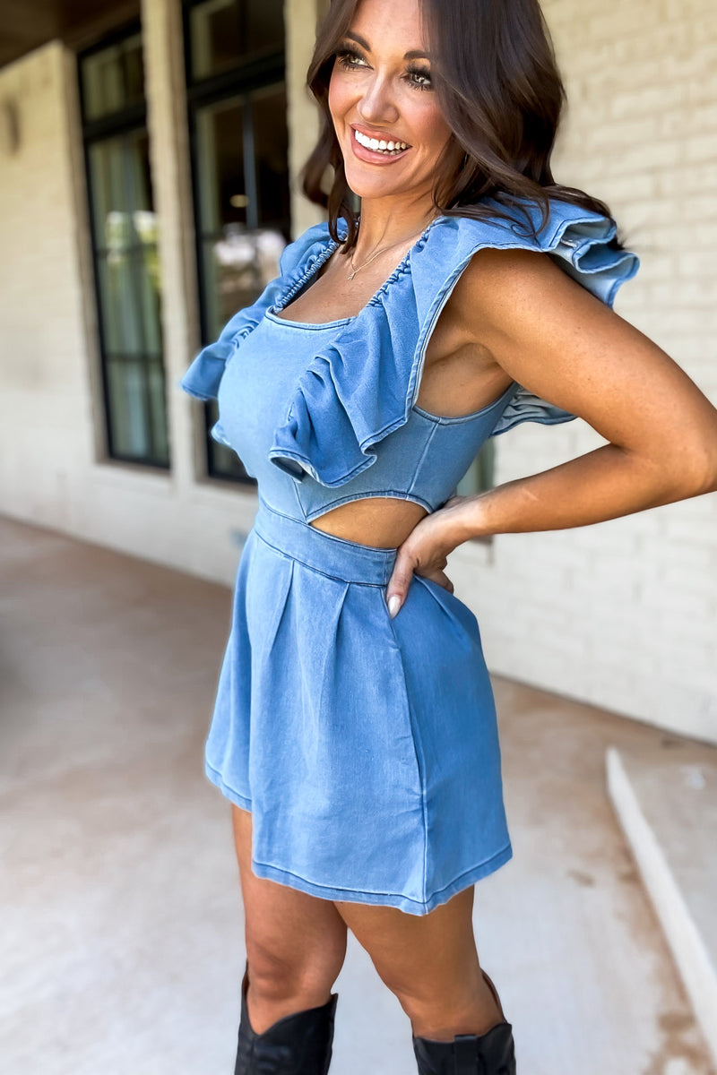 Beautiful People Blue Denim Romper