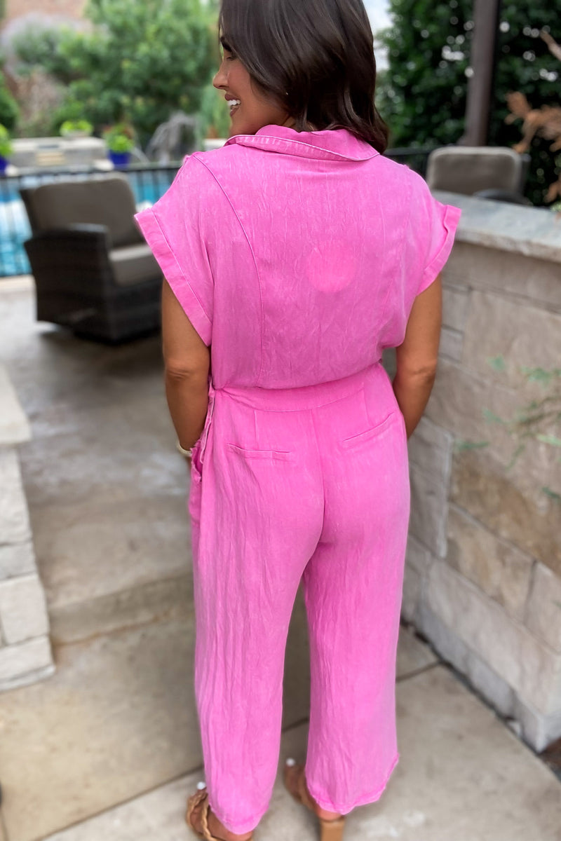 Run Towards Love Hot Pink Jumpsuit