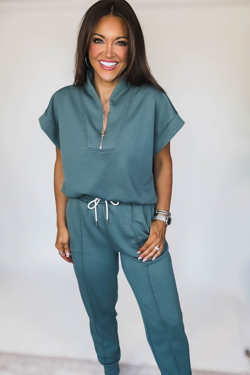 Scuba Ash Jade High Neck Half Zip Vest