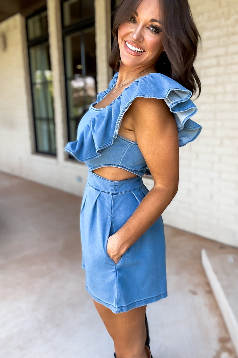 Beautiful People Blue Denim Romper
