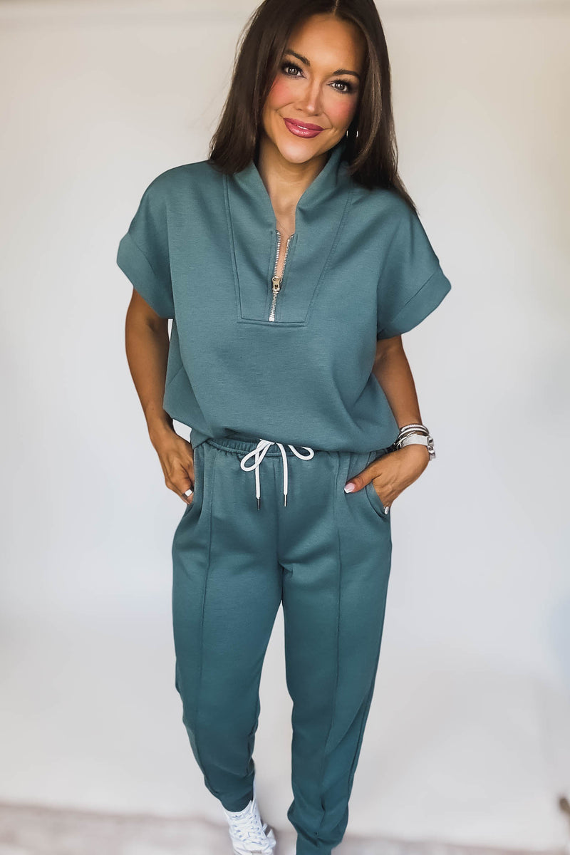 Scuba Ash Jade High Neck Half Zip Vest