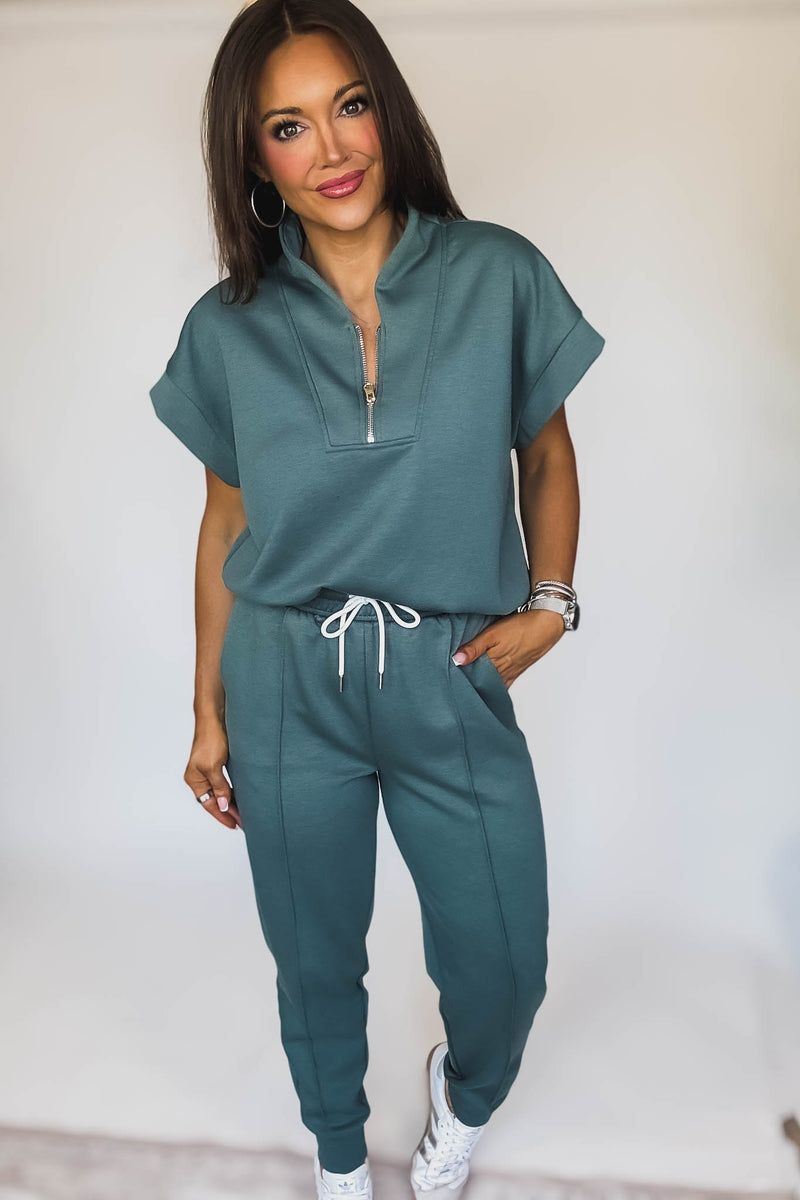 Scuba Ash Jade High Neck Half Zip Vest