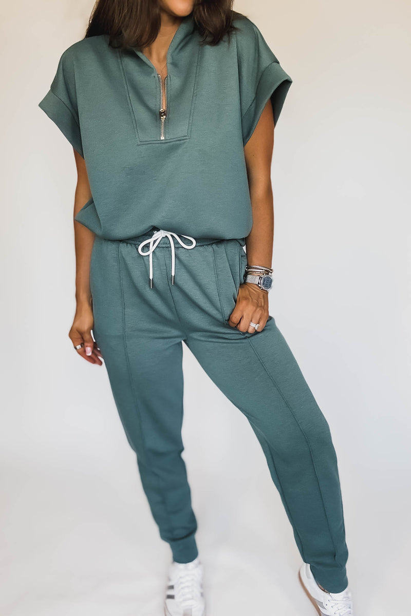 Super Soft Scuba Ash Jade Sweatpants With Pockets