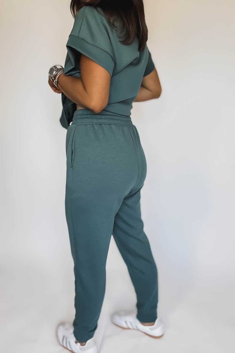 Super Soft Scuba Ash Jade Sweatpants With Pockets