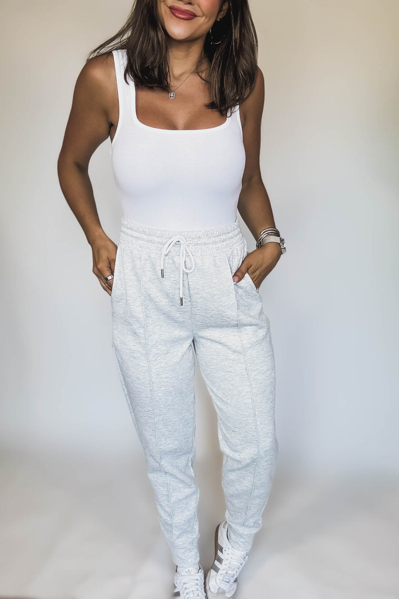 Super Soft Scuba Heather Gray Sweatpants With Pockets
