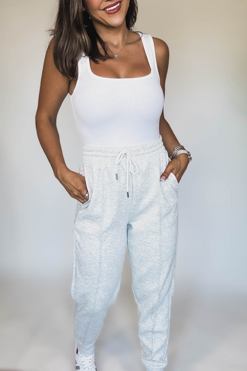 Super Soft Scuba Heather Gray Sweatpants With Pockets