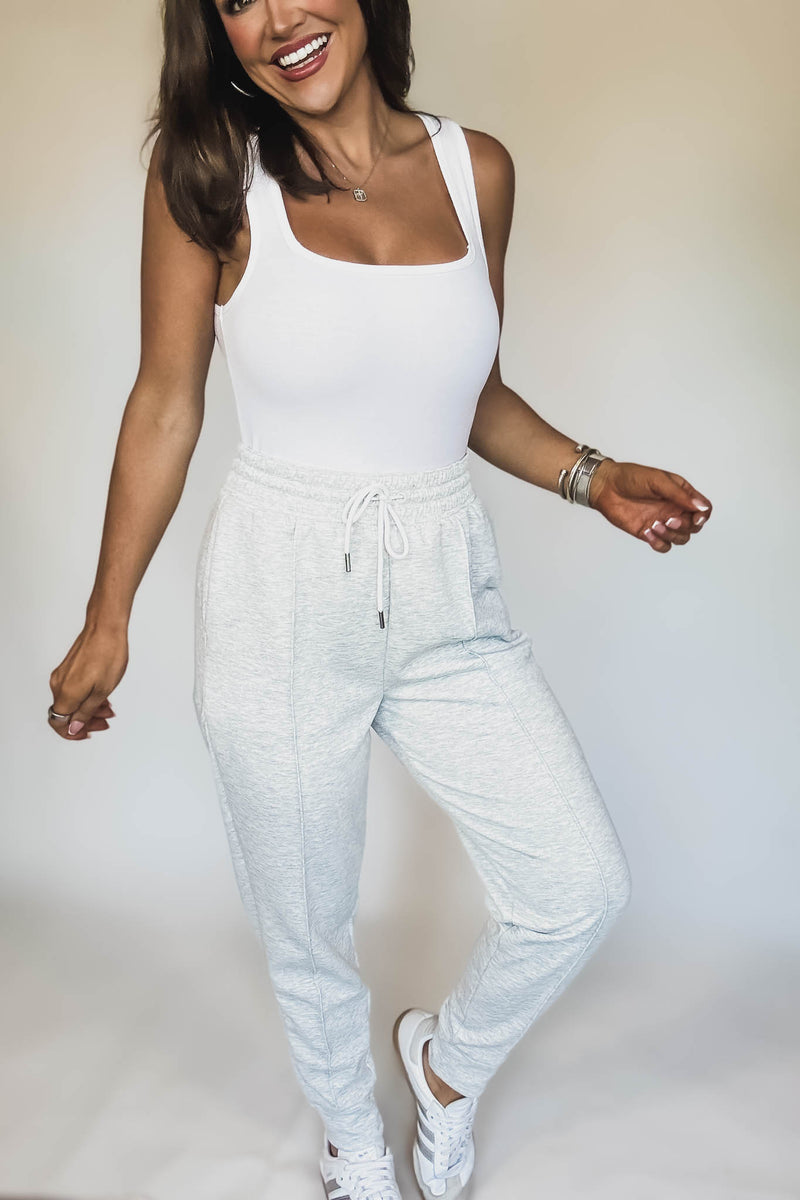 Super Soft Scuba Heather Gray Sweatpants With Pockets