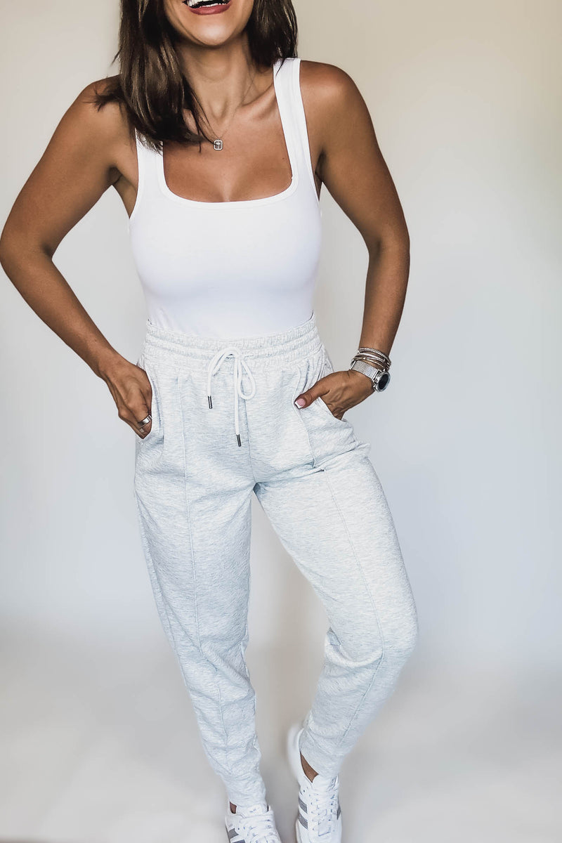 Super Soft Scuba Heather Gray Sweatpants With Pockets