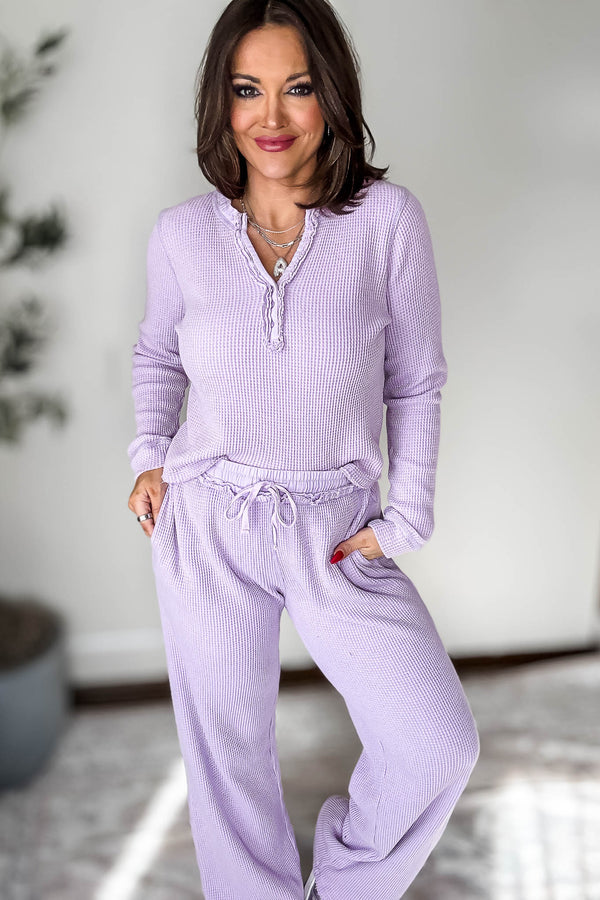 Distressed Lavender Mineral-Washed Pants