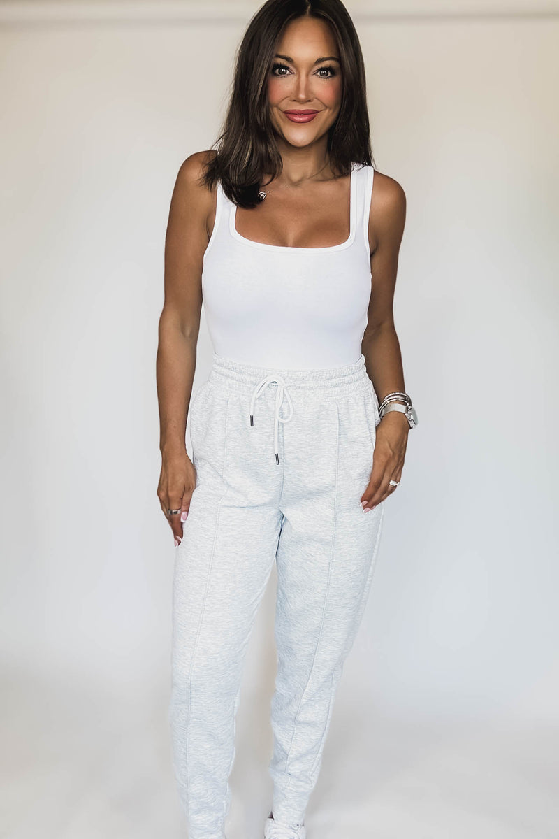 Cotton Square Neck White Tank