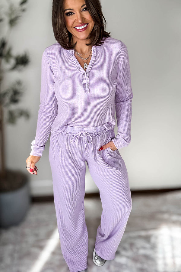 Distressed Lavender Mineral-Washed Pants