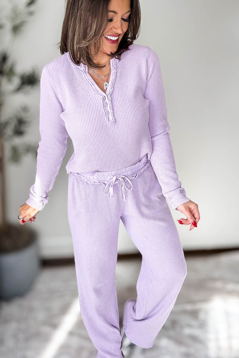 Distressed Lavender Mineral-Washed Pants