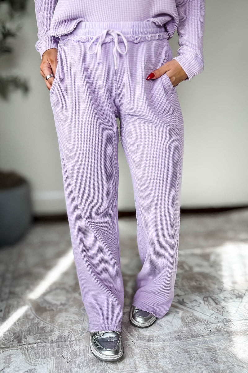 Distressed Lavender Mineral-Washed Pants