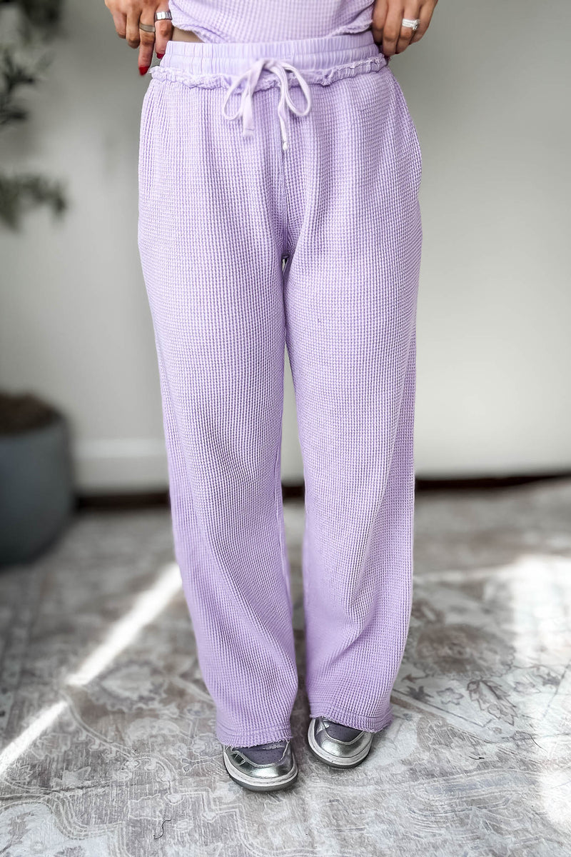 Distressed Lavender Mineral-Washed Pants